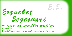 erzsebet segesvari business card